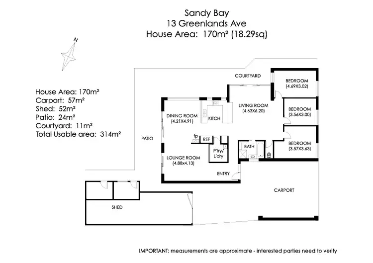 Floorplan of Homely house listing, 13 Greenlands Avenue, Sandy Bay TAS 7005