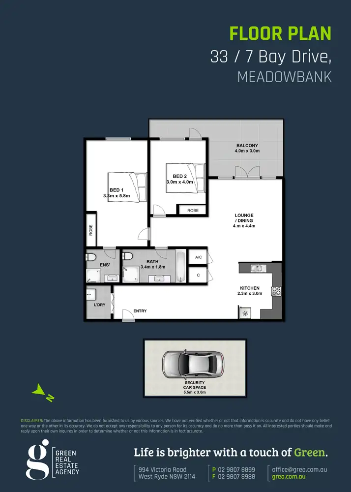 Floorplan of Homely apartment listing, 33/7 Bay Drive, Meadowbank NSW 2114