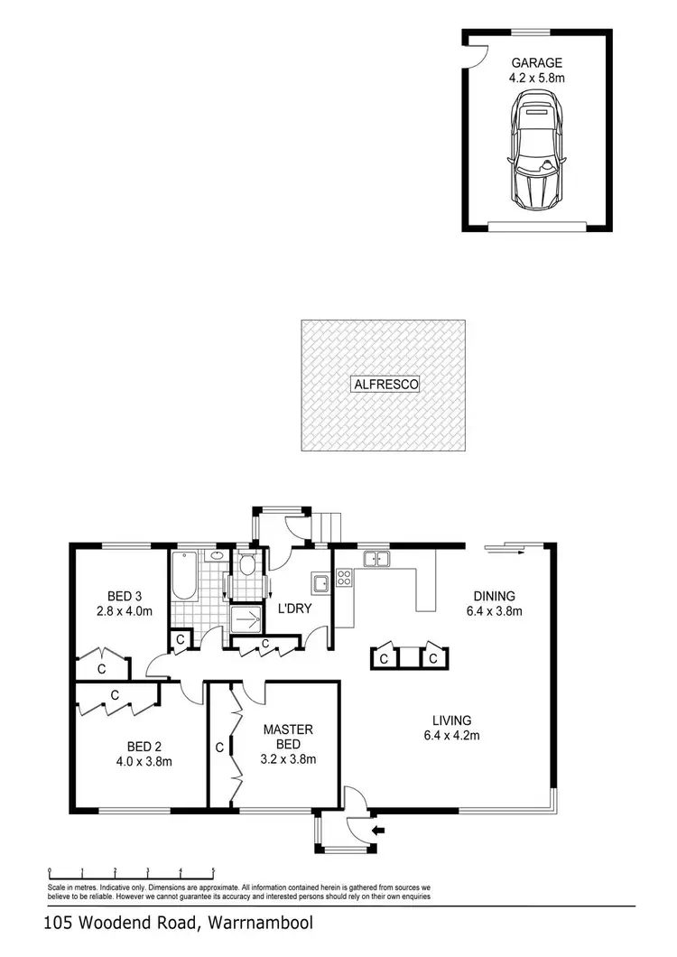 Floorplan of Homely house listing, 105 Woodend Rd, Warrnambool VIC 3280
