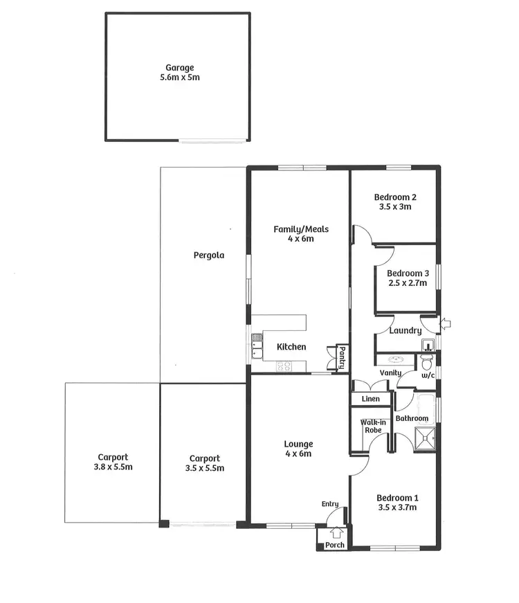 Floorplan of Homely house listing, 3 Peters Way, Murray Bridge SA 5253