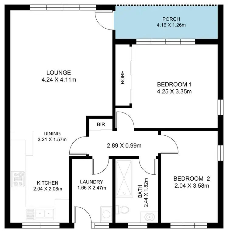 Floorplan of Homely unit listing, 1/24 O G Road, Klemzig SA 5087