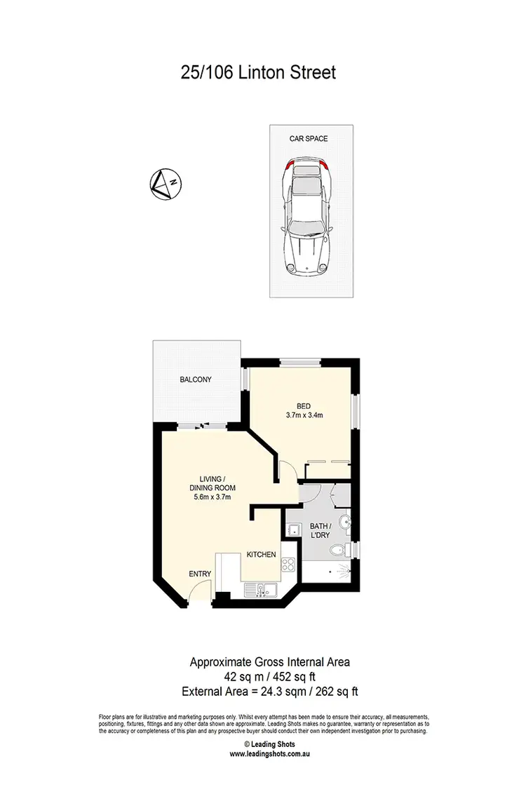 Floorplan of Homely apartment listing, 25/106 Linton Street, Kangaroo Point QLD 4169