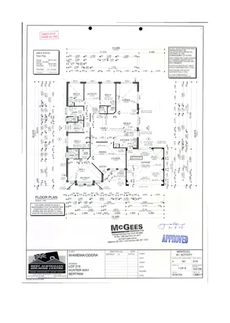 Floorplan of Homely house listing, 1 Hunter Way, Bertram WA 6167