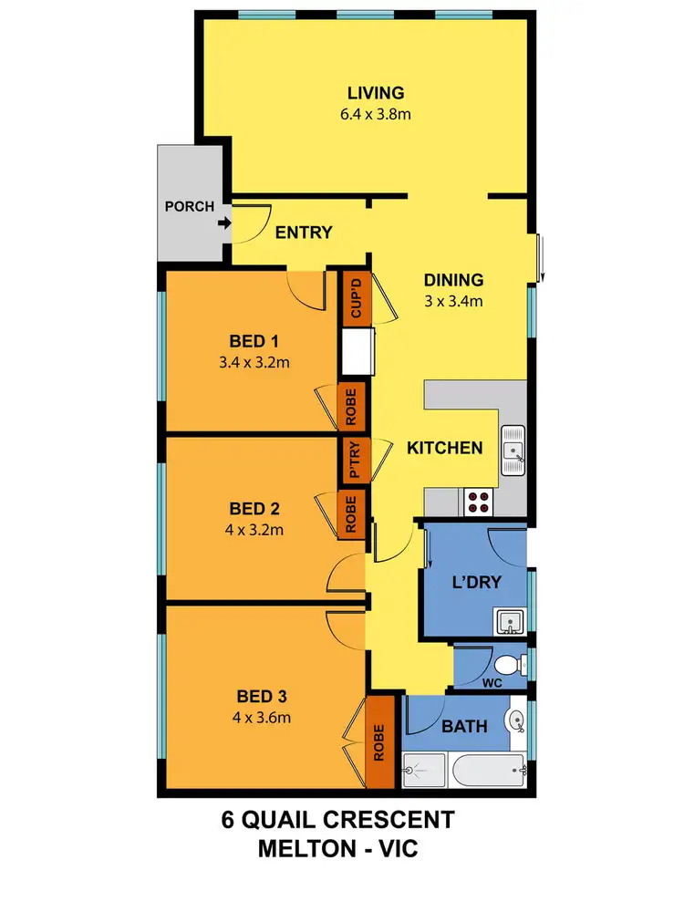 Floorplan of Homely house listing, 6 Quail Crescent, Melton VIC 3337