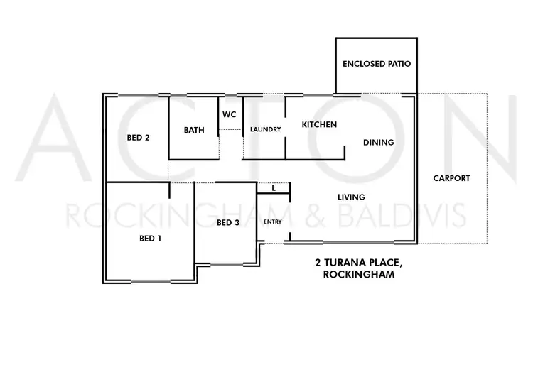 Floorplan of Homely house listing, 2 Turana Place, Rockingham WA 6168