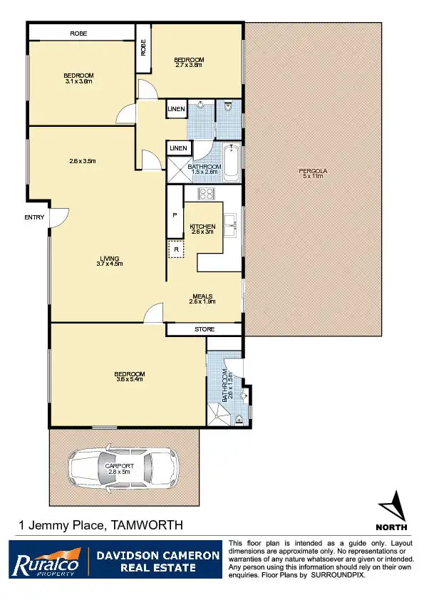 Floorplan of Homely house listing, 1 Jemmy Place, Tamworth NSW 2340