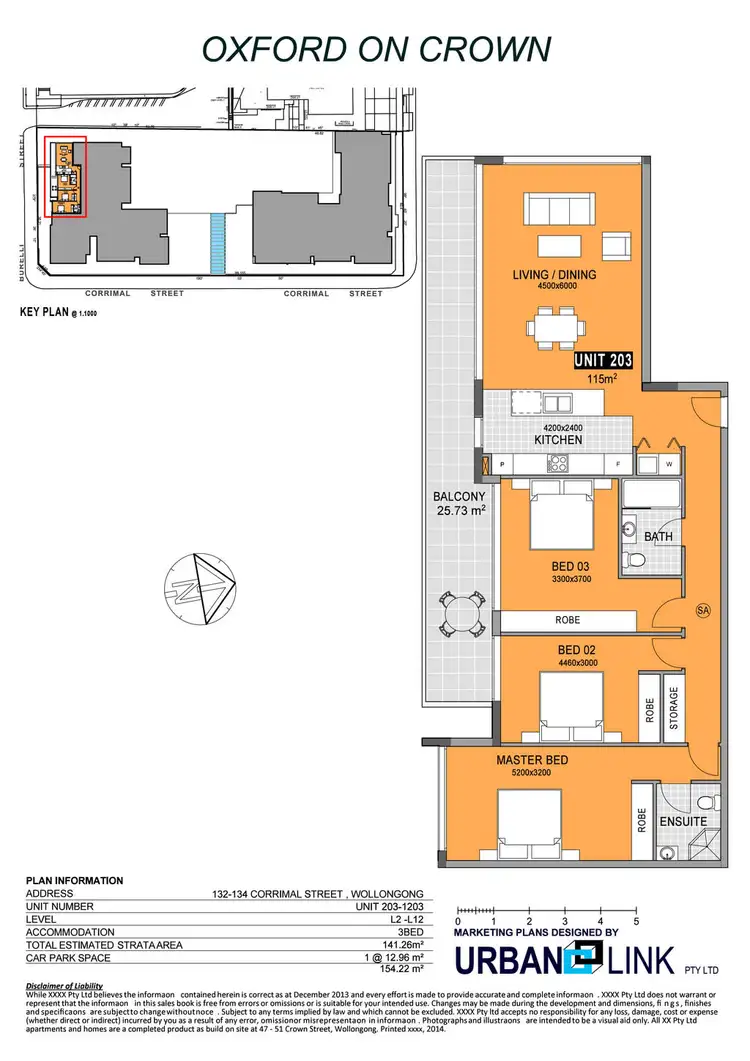 Floorplan of Homely apartment listing, 1103/30 Burelli Street, Wollongong NSW 2500
