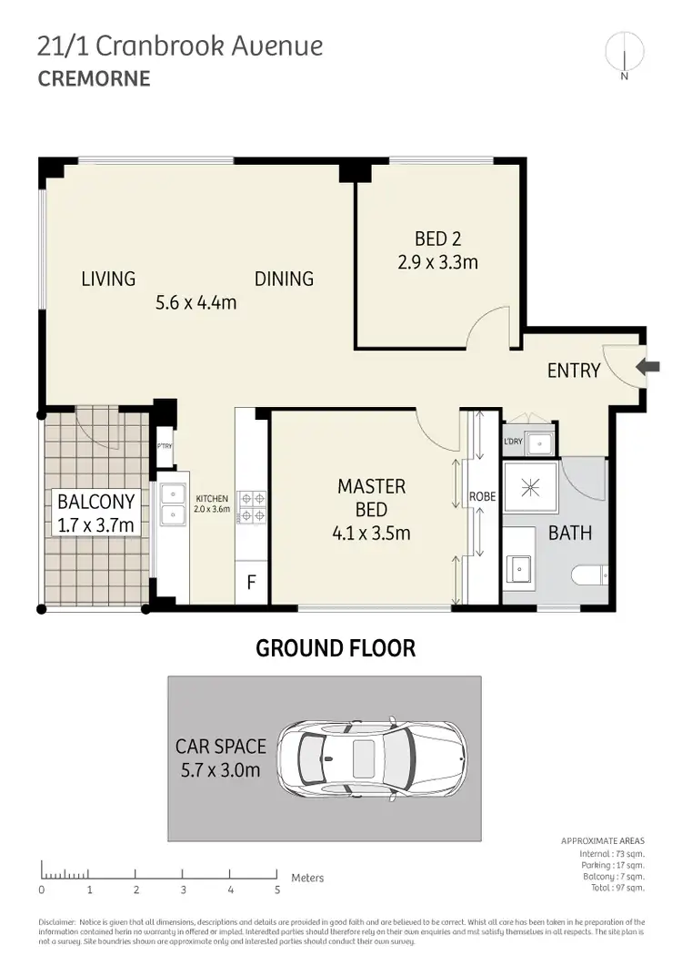 Floorplan of Homely apartment listing, 21/1 Cranbrook Ave, Cremorne NSW 2090