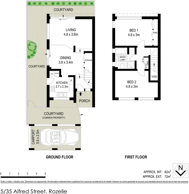 Floorplan of Homely townhouse listing, 5/33-35 Alfred Street, Rozelle NSW 2039