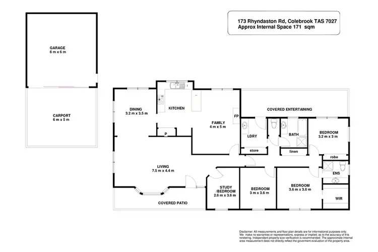 Floorplan of Homely rural property listing, 173 Rhyndaston Road, Colebrook TAS 7027