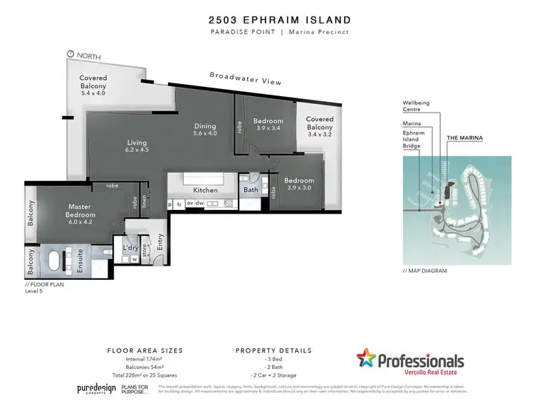 Floorplan of Homely unit listing, 2503/2 Ephraim Island Parade, Paradise Point QLD 4216