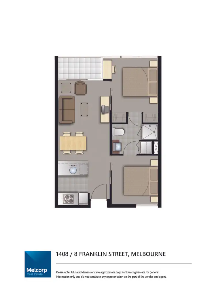 Floorplan of Homely apartment listing, 1408/8 Franklin Street, Melbourne VIC 3000