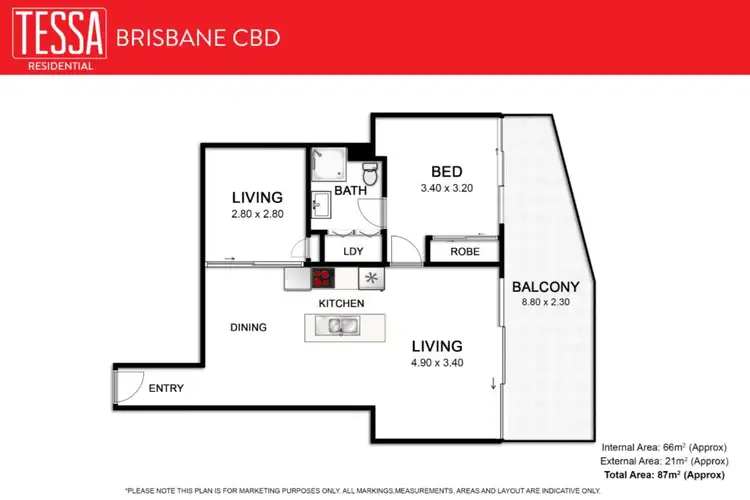 Floorplan of Homely apartment listing, 32/15 Goodwin Street, Kangaroo Point QLD 4169