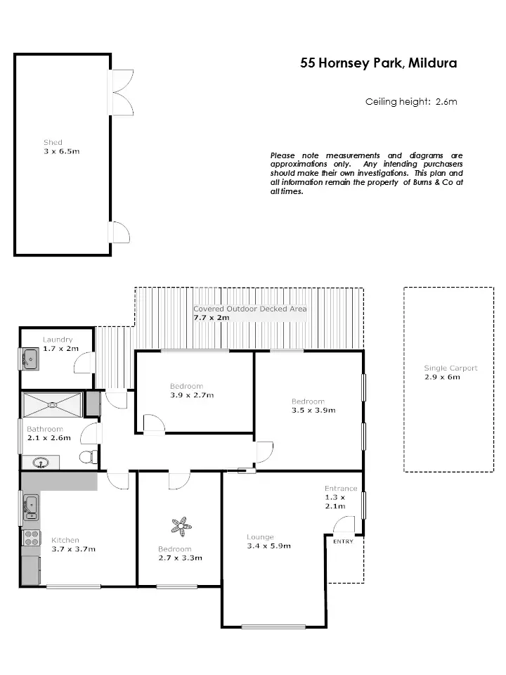 Floorplan of Homely house listing, 55 Hornsey Park, Mildura VIC 3500