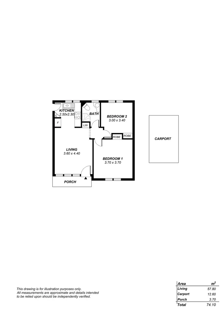 Floorplan of Homely unit listing, 2/36 Byron Road, Black Forest SA 5035