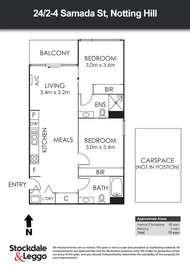 Floorplan of Homely apartment listing, 24/2-4 Samada Street, Notting Hill VIC 3168