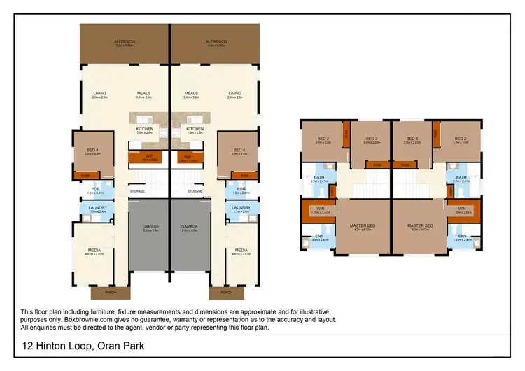 Floorplan of Homely semi-detached listing, Lot 1 at 12 Hinton Loop, Oran Park NSW 2570