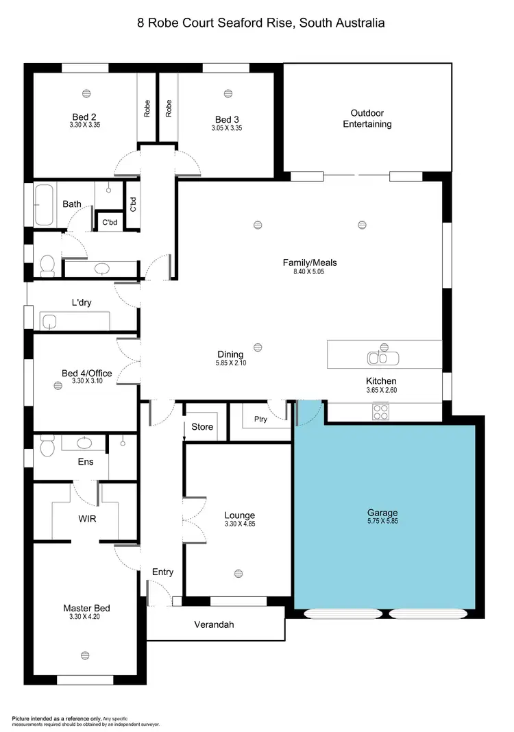 Floorplan of Homely house listing, 8 Robe Court, Seaford Rise SA 5169