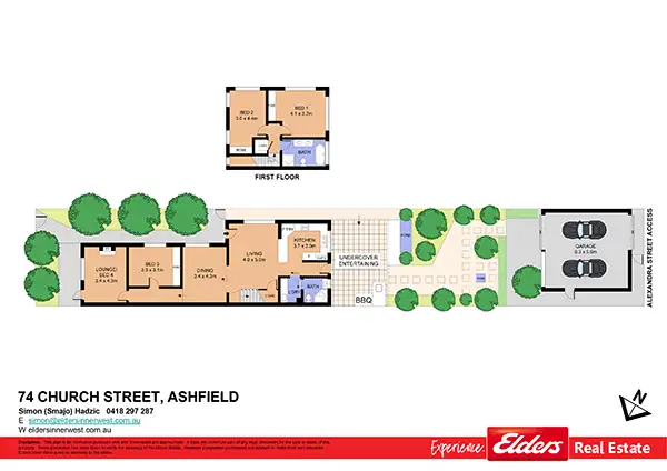 Floorplan of Homely semi-detached listing, 74 Church Street, Ashfield NSW 2131