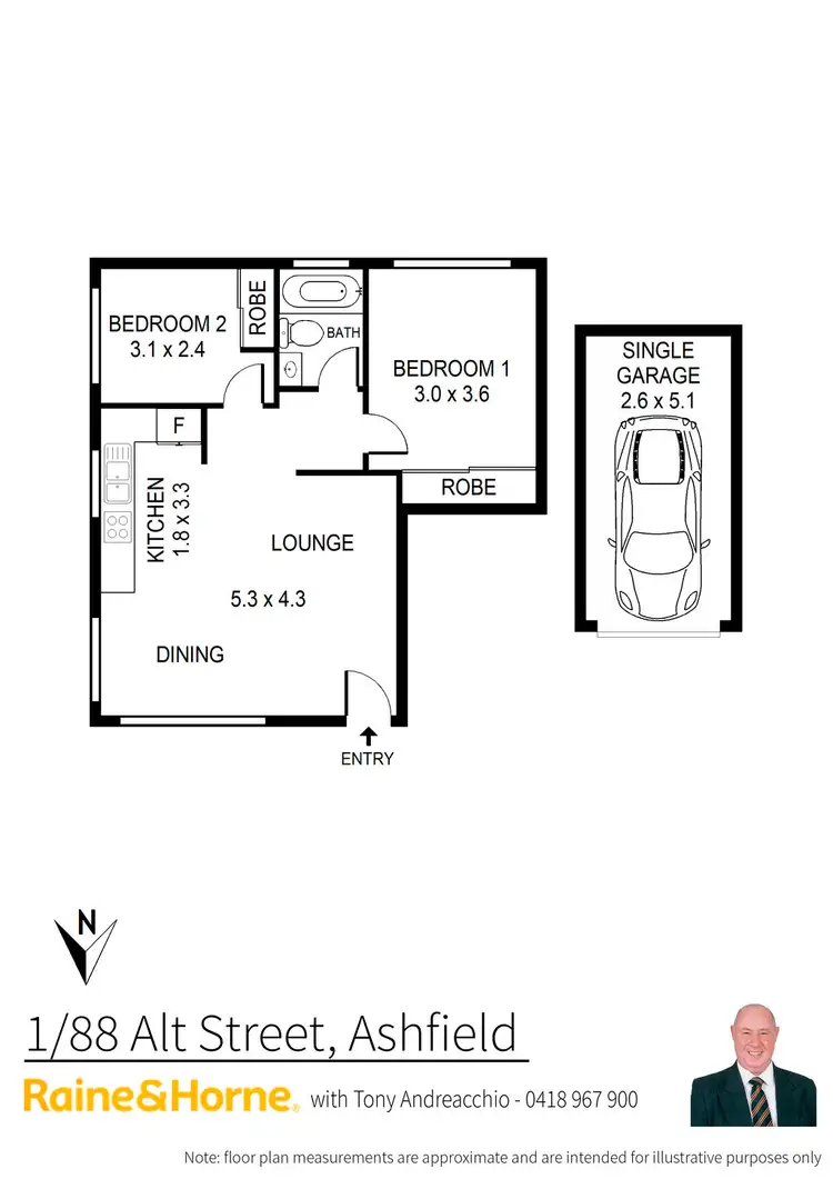 Floorplan of Homely unit listing, 1/88 Alt Street, Ashfield NSW 2131