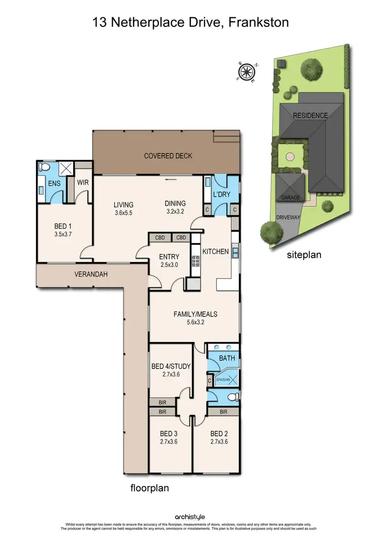 Floorplan of Homely house listing, 13 Netherplace Drive, Frankston VIC 3199
