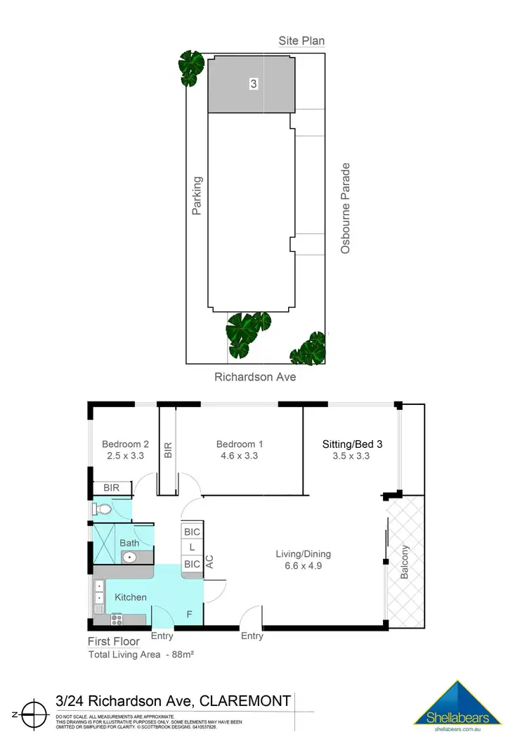Floorplan of Homely apartment listing, 3/24 Richardson Avenue, Claremont WA 6010