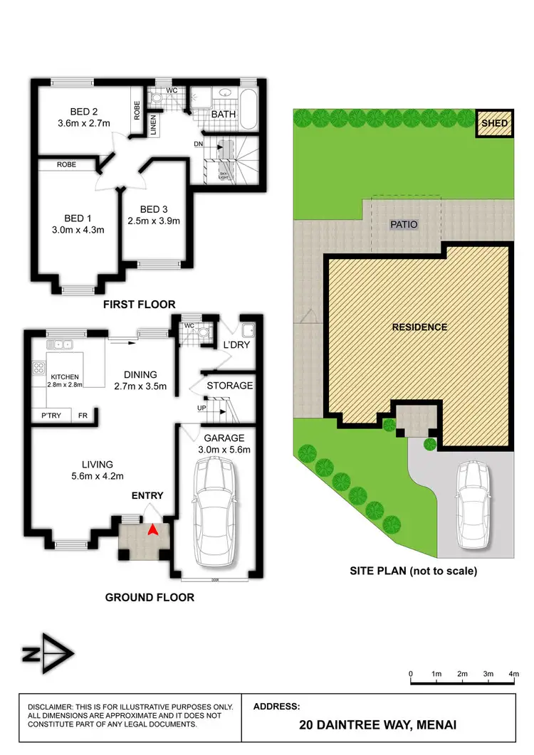 Floorplan of Homely townhouse listing, 20 Daintree Way, Menai NSW 2234