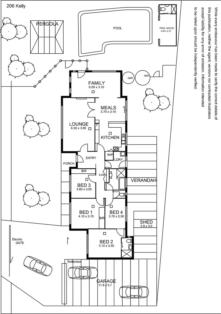 Floorplan of Homely house listing, 206 Kelly Road (Cnr Mayfield Street), Modbury Heights SA 5092