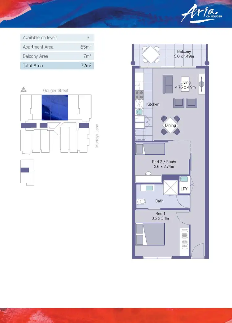 Floorplan of Homely apartment listing, 302/271-281 Gouger Street, Adelaide SA 5000