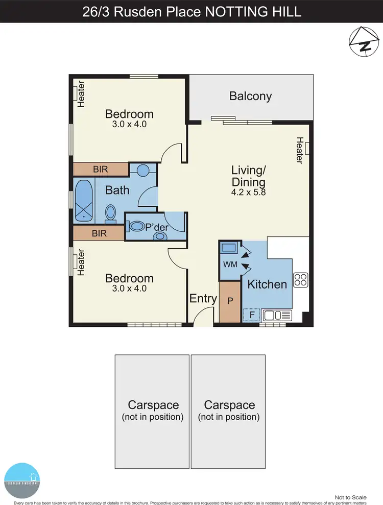 Floorplan of Homely apartment listing, 26/3 Rusden Place, Notting Hill VIC 3168