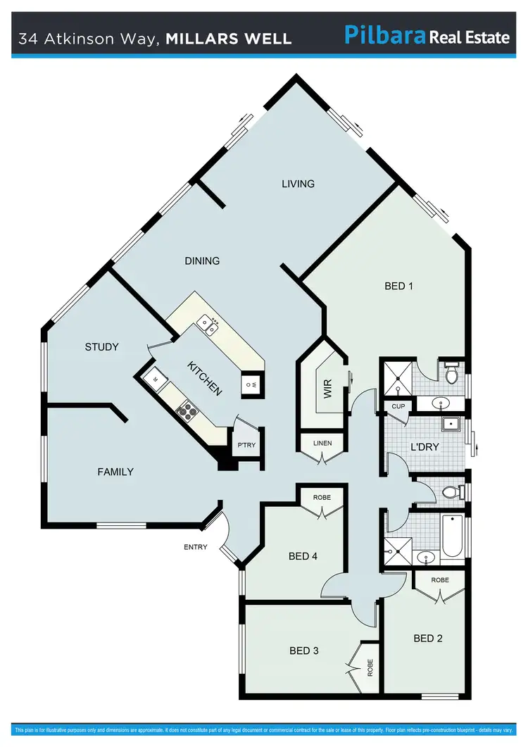 Floorplan of Homely house listing, 34 Atkinson Way, Millars Well WA 6714