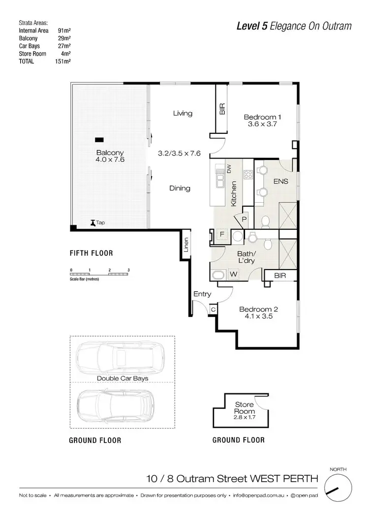 Floorplan of Homely apartment listing, 10/8 Outram Street, West Perth WA 6005