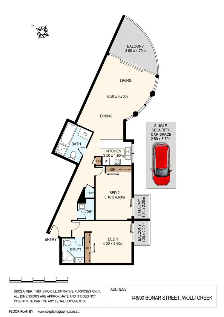 Floorplan of Homely apartment listing, 148/90 Bonar Street, Wolli Creek NSW 2205