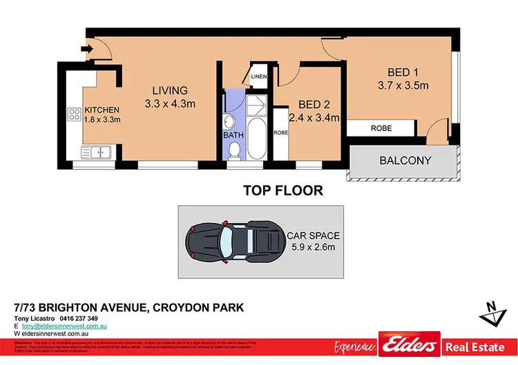 Floorplan of Homely unit listing, 7/73 Brighton Avenue, Croydon Park NSW 2133