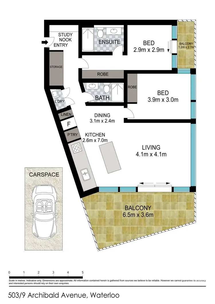 Floorplan of Homely apartment listing, 503/9 Archibald Avenue, Waterloo NSW 2017