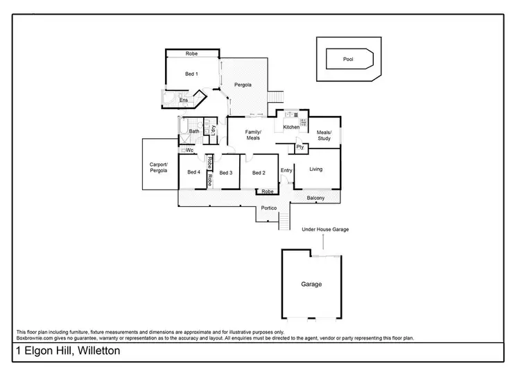 Floorplan of Homely house listing, 1 Elgon Hill, Willetton WA 6155