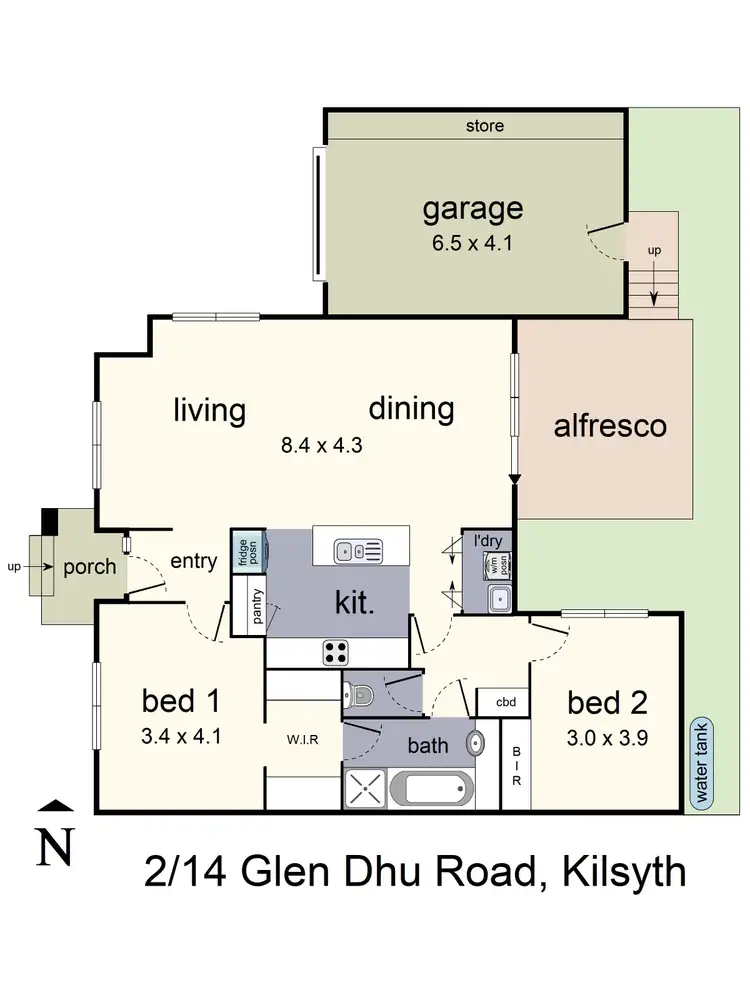 Floorplan of Homely unit listing, 2/14 Glen Dhu Road, Kilsyth VIC 3137