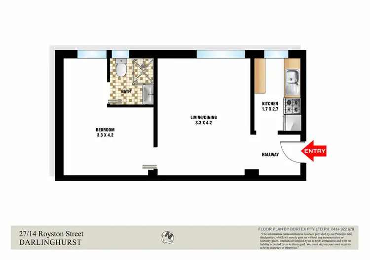 Floorplan of Homely apartment listing, 27/14 Royston Street, Darlinghurst NSW 2010