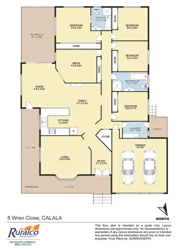 Floorplan of Homely house listing, 8 Wren Close, Tamworth NSW 2340