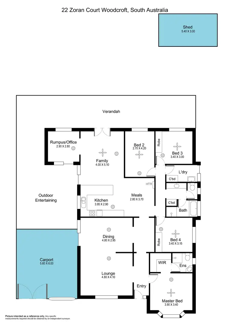 Floorplan of Homely house listing, 22 Zoran Court, Woodcroft SA 5162