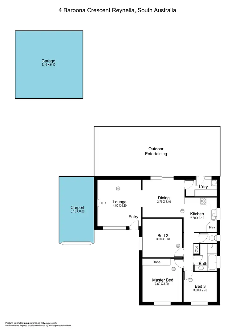 Floorplan of Homely house listing, 4 Baroona Crescent, Reynella SA 5161