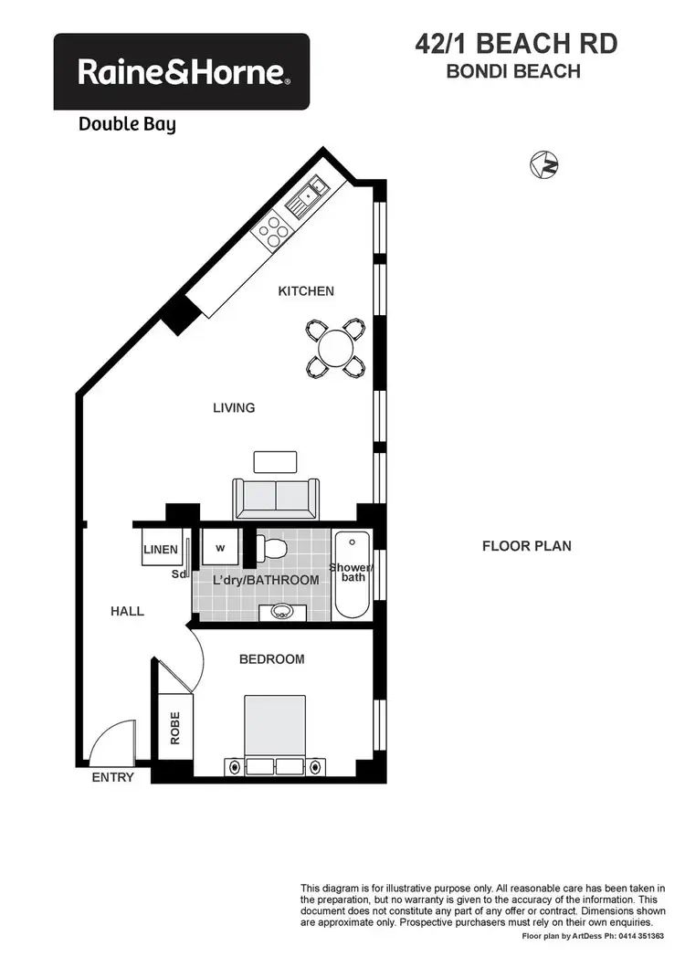 Floorplan of Homely apartment listing, 42/1 Beach Road, Bondi Beach NSW 2026