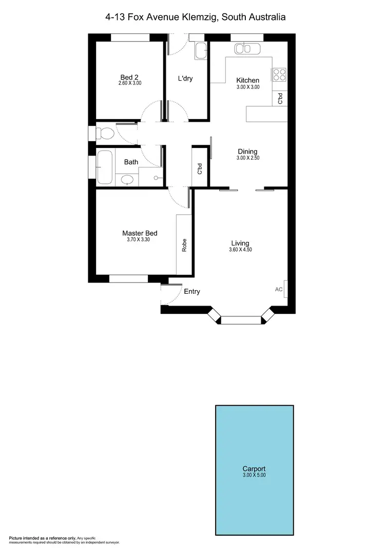 Floorplan of Homely unit listing, 4/13 Fox Avenue, Klemzig SA 5087