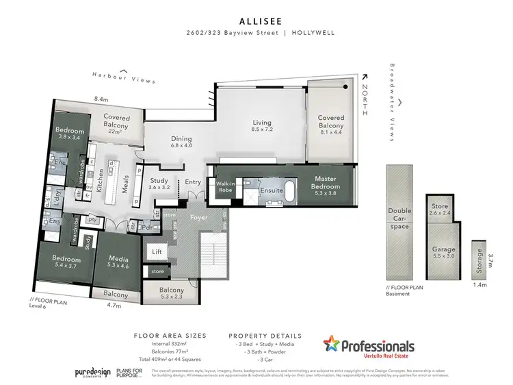 Floorplan of Homely apartment listing, 2602/323 Bayview Street, Hollywell QLD 4216