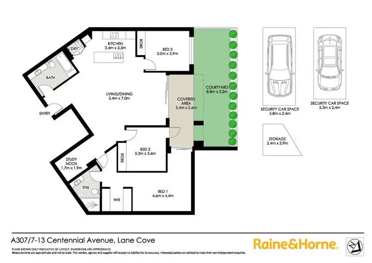 Floorplan of Homely apartment listing, 307A/7-13 Centennial Avenue, Lane Cove NSW 2066