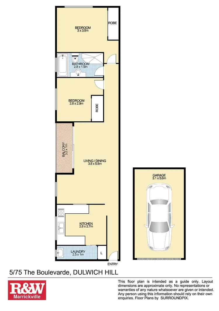 Floorplan of Homely unit listing, 5/75 The Boulevarde, Dulwich Hill NSW 2203