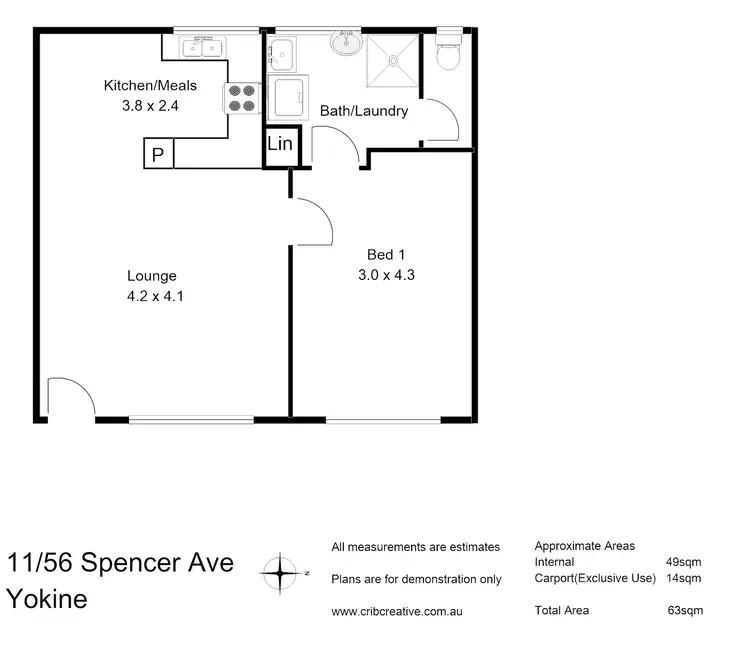 Floorplan of Homely unit listing, 11/56 Spencer Avenue, Yokine WA 6060