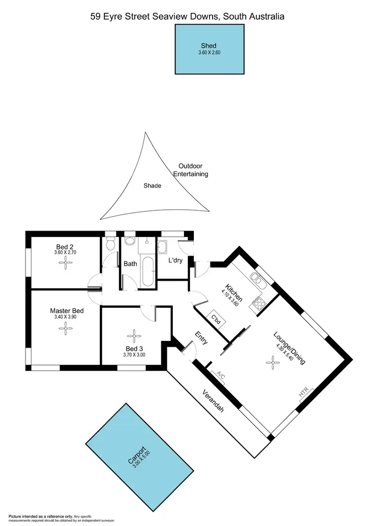 Floorplan of Homely house listing, 59 Eyre Street, Seaview Downs SA 5049