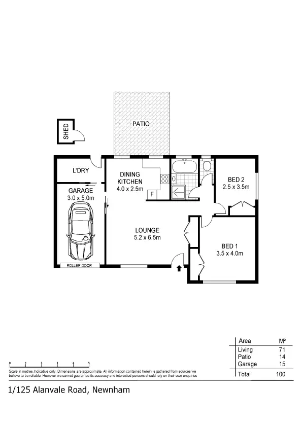 Floorplan of Homely unit listing, 1/125 Alanvale Road, Newnham TAS 7248
