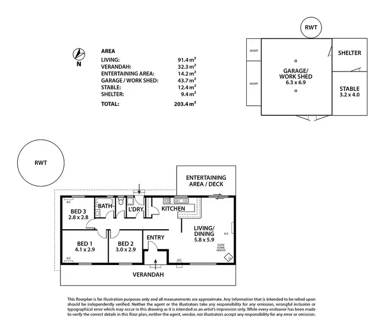 Floorplan of Homely rural property listing, 400 Cartwright Road, Lower Inman Valley SA 5211